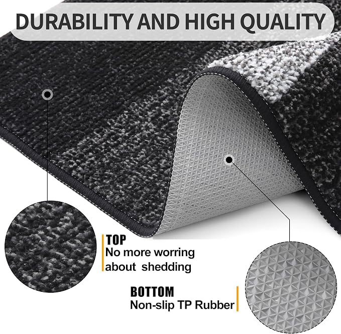 Kitinjoy Indoor Outdoor Door Mat, 40x24 Non-Slip Absorbent Dirt Trapper - Image 3