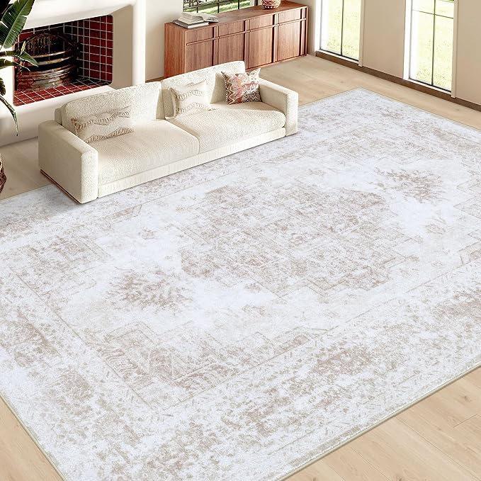 XLUEZ Area Rug 9x12 Living Room Rug, Machine Washable Vintage Distressed - Image 2