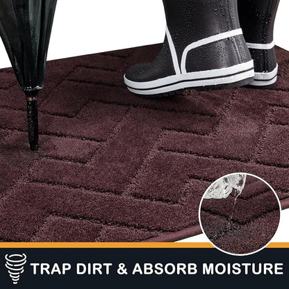 PURRUGS Dirt Trapping Door Mat 20" x 31.5", Non-Slip Machine Washable Entry Rug - Image 5