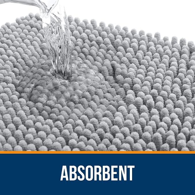 OLANLY Bathroom Rugs 30x20, Extra Soft Absorbent Chenille Bath Rugs, Rubber - Image 4