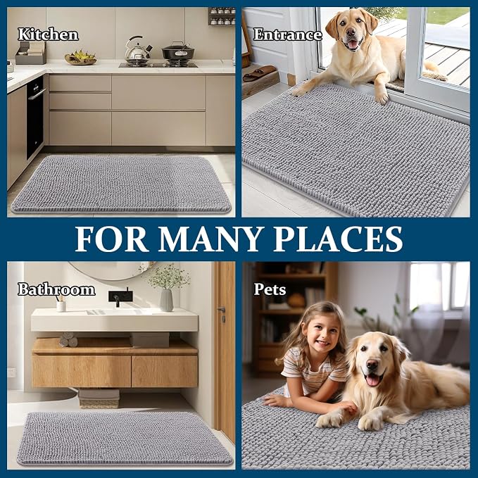 OLANLY Dog Door Mat for Muddy Paws 24x16, Absorbs Moisture and Dirt, Absorbent - Image 8