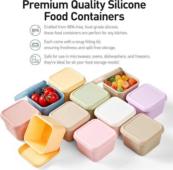 ISSEVE 4pack 6oz Silicone Snack Containers - Image 8