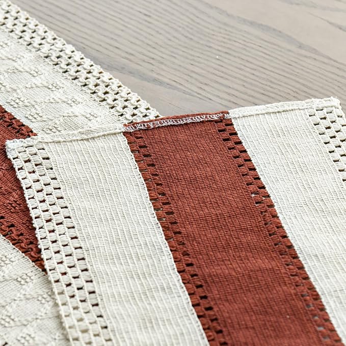 Artoid Mode Caramel Farmhouse Rustic Table Runner 12x108 Inch | Seasonal - Image 5