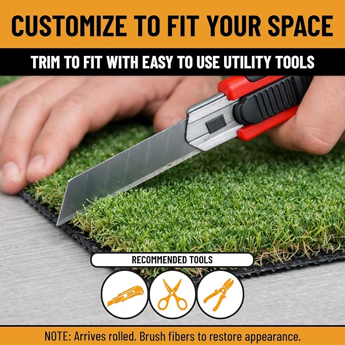 Ottomanson Artificial Grass Runner Natural 31" x 30, Realistic Grass - Image 8