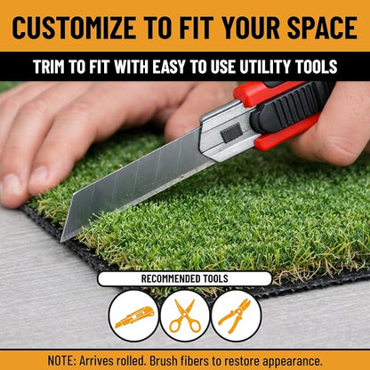 Ottomanson Artificial Grass Runner Natural 31" x 30, Realistic Grass - Image 8