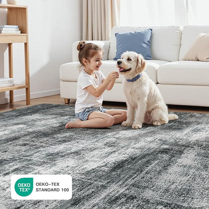 Lofus 9x12 Area Rug for Living Room, Neutral Modern Washable Carpet for Bedroom - Image 5