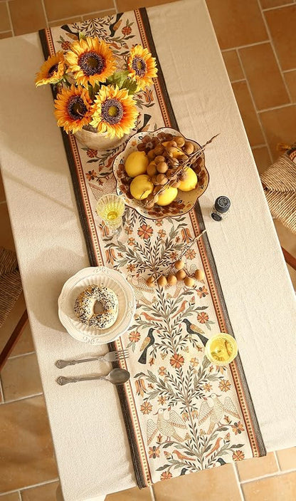 bilin gaier Designer French Linen Table Runner, Floral Pattern, Dining Table - Image 7