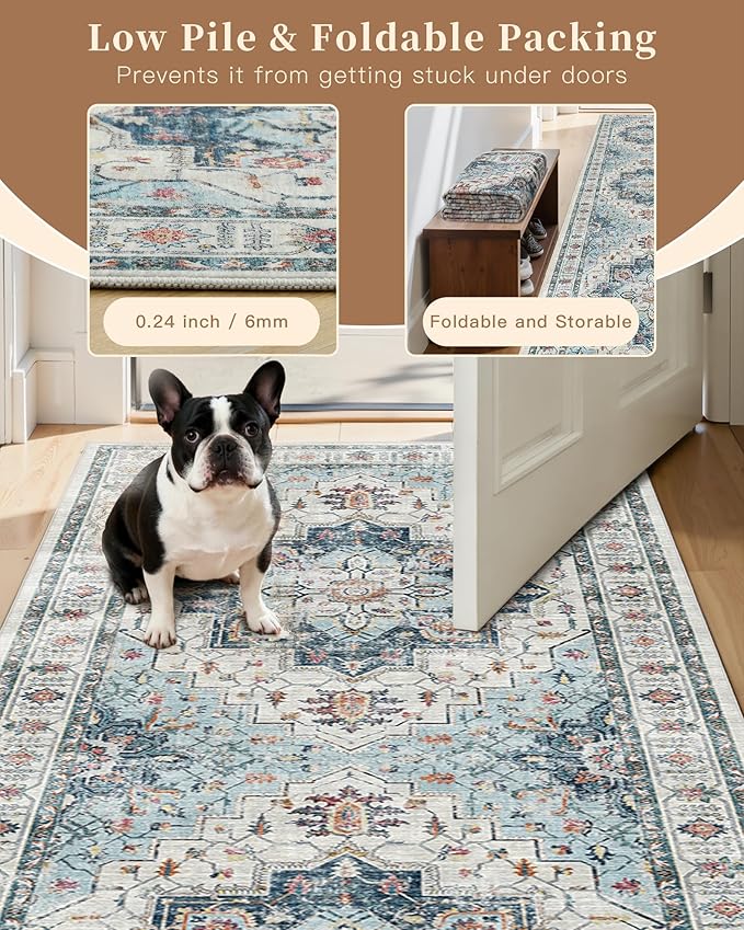 Madane 6x9 Area Rugs for Living Room, Stain Resistant Washable Rugs, Non-Slip - Image 6