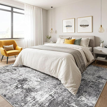8x10 Area Rugs Living Room: Washable Large Abstract Modern Soft Rug Stain - Image 4