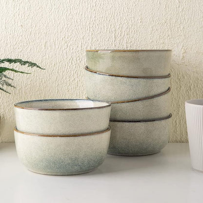 AmorArc Cereal Bowls Set of 6 for Kitchen, 26oz Stoneware Soup Bowls Set for by AmorArc