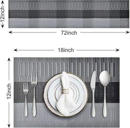 Aofmee Table Runner and Placemats Set of 6 Washable, Heat Resistant Place Mats - Image 3