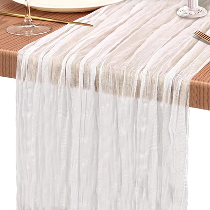 18 Pack Cheesecloth Table Runner 10FT White Table Runner Boho Gauze Cheese - Image 9