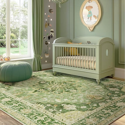RELEANY Area Rugs 5'x8' Washable Non-Slip, Floral Vintage Distress Medallion - Image 7