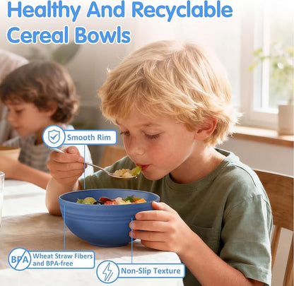 Quatish 10 PCS Unbreakable Cereal Bowls, Dishwasher & Microwave Safe Wheat - Image 5