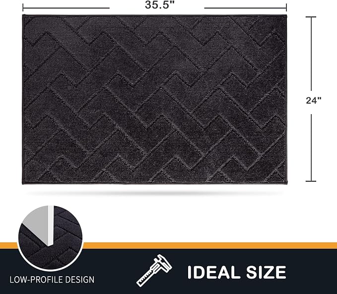 PURRUGS Dirt Trapping Door Mat 24" x 35.5", Non-Slip Machine Washable Entry Rug - Image 2