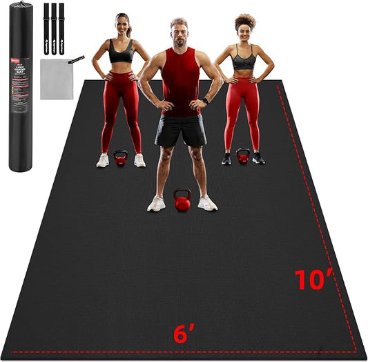 GymCope Extra Large Exercise Mat, Shoe-Friendly, High-Density, Weight Lifting by GymCope