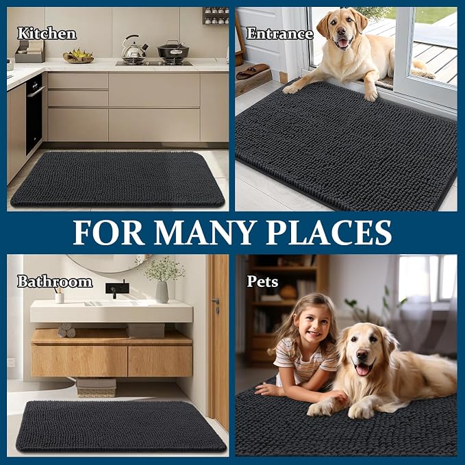 OLANLY Dog Door Mat for Muddy Paws 40x24, Absorbs Moisture and Dirt, Absorbent - Image 8