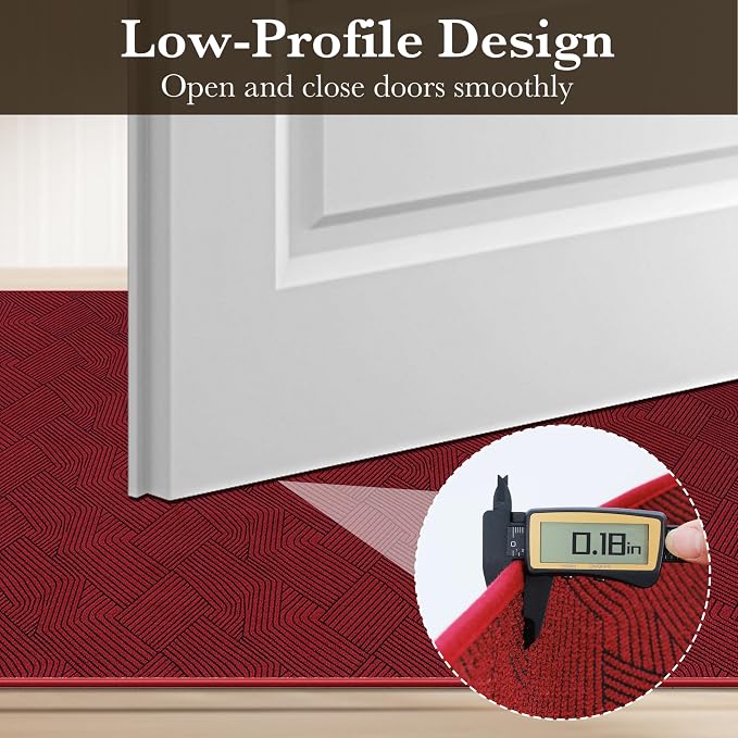 Indoor Door Mat 17"x30", Low-Profile Welcome Front Door Mat Indoor Entrance - Image 4