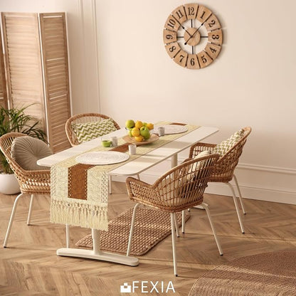 Boho Table Runner for Home Decor 12x48 Fall Coffee Table Decor Caramel | 48 - Image 7