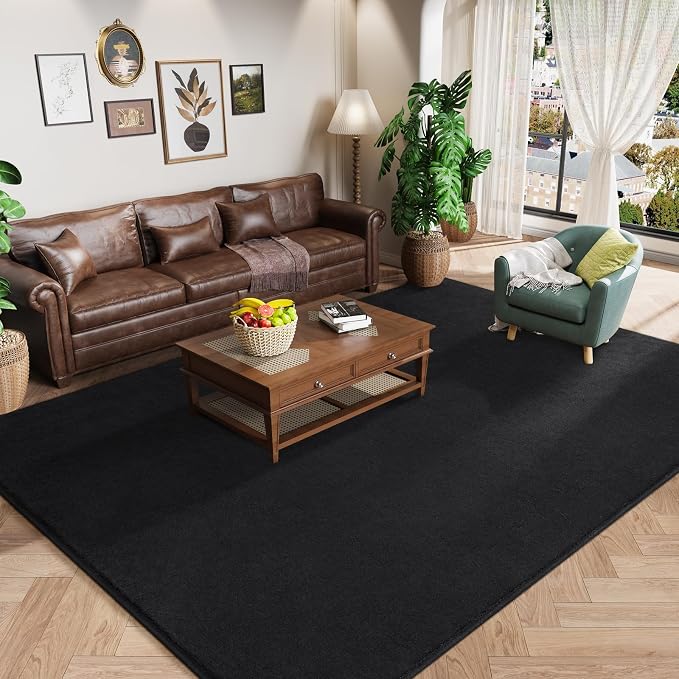 Amearea Large Modern Area Rugs for Bedroom Living Room, 8x10 Feet Black by AmeareaDirect