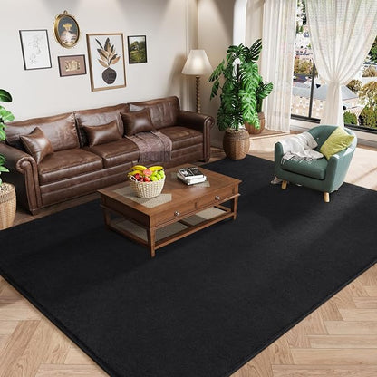 Amearea Large Modern Area Rugs for Bedroom Living Room, 5x8 Feet Black by AmeareaDirect