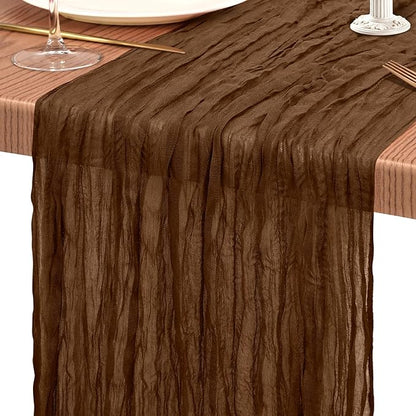 4 Pack Cheesecloth Table Runner 10FT Brown Table Runner Boho Gauze Cheese Cloth - Image 9