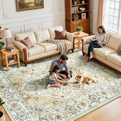 Lessymo 8 x 10 Area Rugs for Living Room, Machine Washable Area Rugs Boho Faux - Image 5