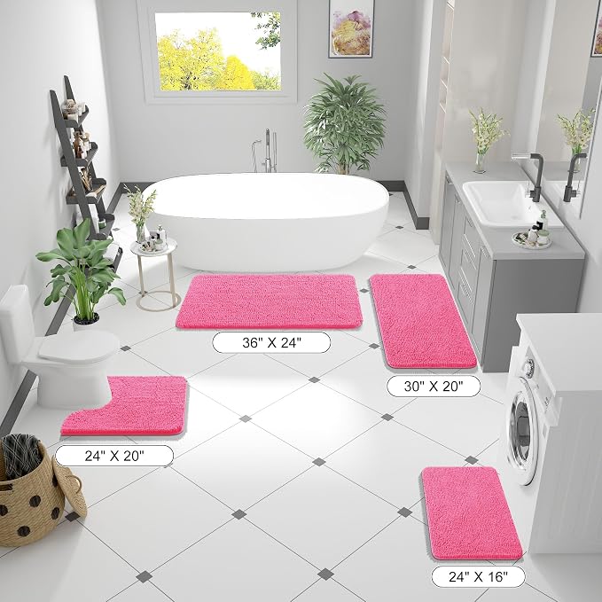 OLANLY Large Bathroom Rugs 40x32, Extra Soft Absorbent Chenille Bath Rugs - Image 2