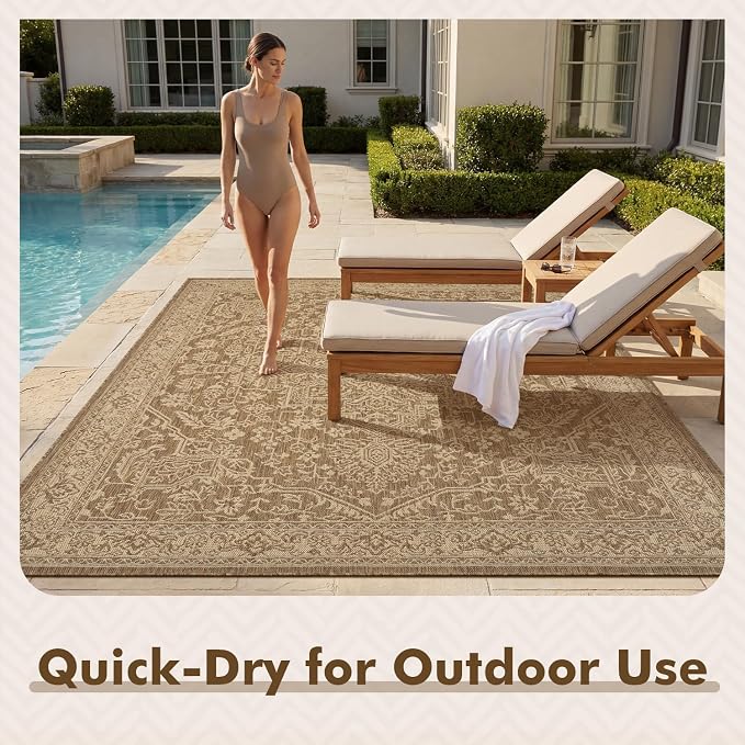 MontVoo-Outdoor Rug-Patio Rug 4x6 ft Polypropylene Indoor Outdoor Rugs Carpet - Image 7