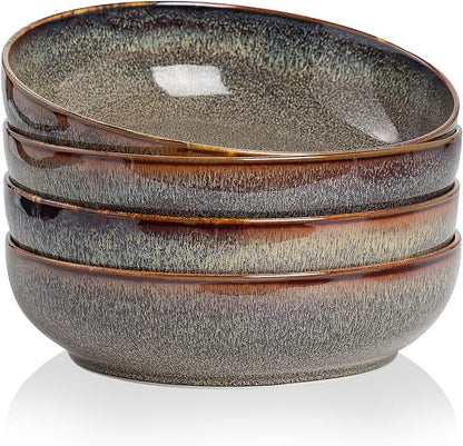 30oz Ceramic bowls set of 4-8" serving bowls by KYBSCZMoment