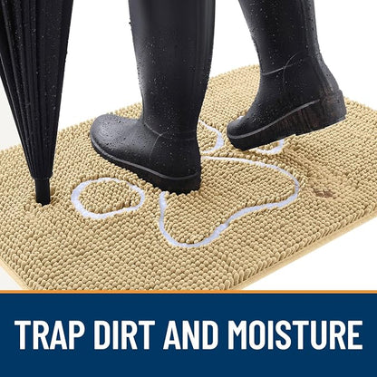 OLANLY Dog Door Mat for Muddy Paws 59x32, Paw Print Design, Absorbs Moisture - Image 2