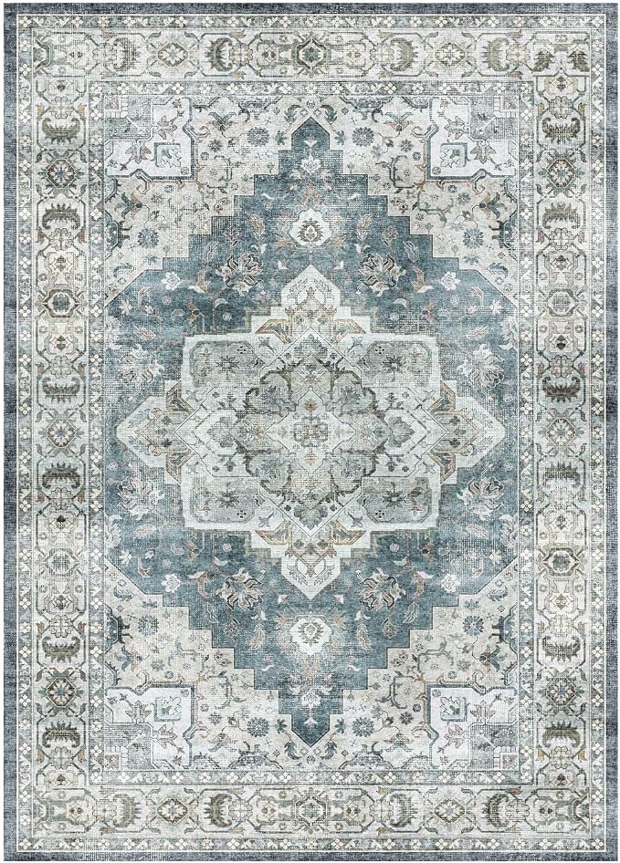 Lessymo 2 x 3 Runner Rug, Machine Washable Entryway Rugs Boho Faux Wool Low - Image 9
