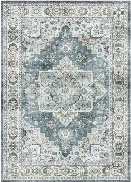 Lessymo 2 x 3 Runner Rug, Machine Washable Entryway Rugs Boho Faux Wool Low - Image 9