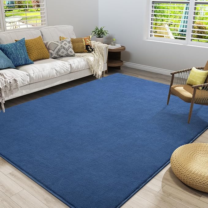 Amearea Large Modern Area Rugs for Bedroom Living Room, 5x8 Feet Blue Thickened - Image 6