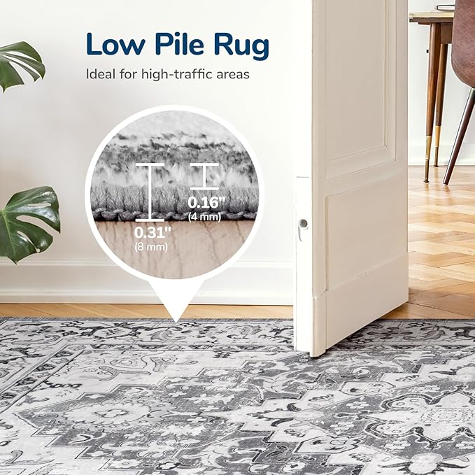 Lessymo 3 x 5 Area Rugs for Living Room- Machine Washable Area Rugs Boho Faux - Image 5
