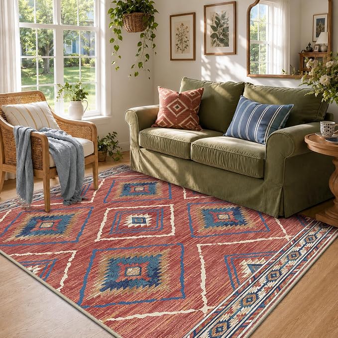 BESTSWEETIE Area Rug 6x9 Rug Machine Washable Non-Slip Low Pile Print Pattern - Image 8