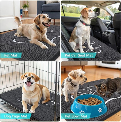 OLANLY Dog Door Mat for Muddy Paws 24x16, Paw Print Design, Absorbs Moisture - Image 7