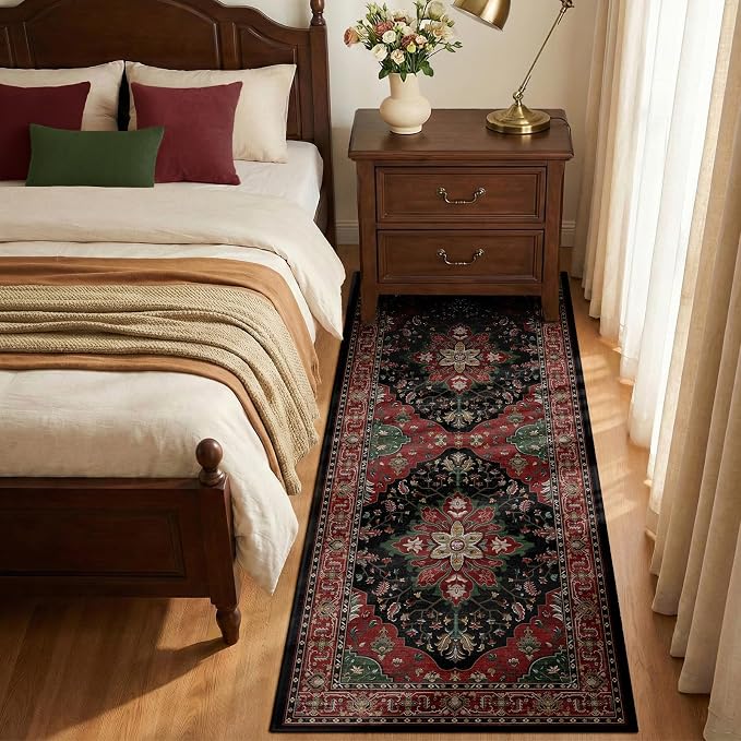 RELEANY Area Rugs Runner 2'x6' Washable Non-Slip, Floral Vintage Distress - Image 3