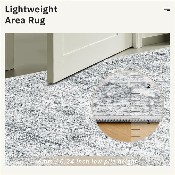 Soalmost Area Rugs 4x6 for Living Room, Vintage Washable Rugs for Dining Room - Image 8