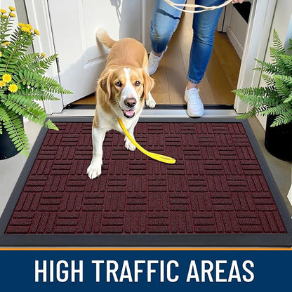 OLANLY Front Door Mat Outside Entrance 59x34, Heavy Duty Sturdy Natural Rubber - Image 6