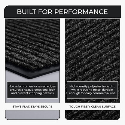 4 Pack Black Commercial Door Mat 3'x6' Heavy Duty Industrial Floor Mat - Image 7