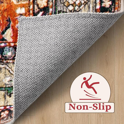 SERISSA Bedroom Rug 4x6 Boho Tribal Rug, Vintage Washable Area Rugs Non Slip - Image 4
