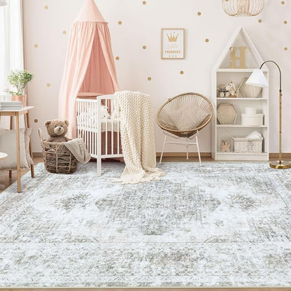 XLUEZ Area Rug 6x9 Living Room Rug, Machine Washable Vintage Distressed - Image 3