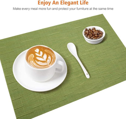 Placemats Set of 4, Vinyl PVC Heat Resistant Washable Placemats Set, Non Slip - Image 5