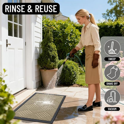 OLANLY Front Door Mat Outside Entrance 47x23, Heavy Duty Sturdy Natural Rubber - Image 7