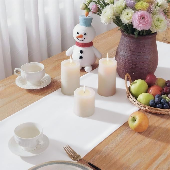 White Table Runner, Waterproof Washable Runners 90 Inches Long | Reusable 12x90 - Image 6