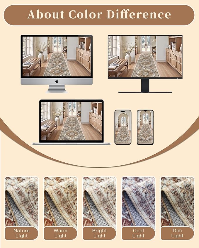 Madane 4x10 Wide Hallway Runner Rug: Washable Soft Rug Runners - Image 9