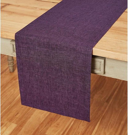 Solino Home 100% Pure Linen Table Runner Grape Woven, Athena 14 x 36 in | Table - Image 2