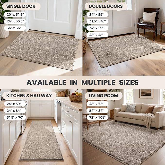 PURRUGS Dirt Trapping Door Mat 31.5" x 70", Non-Slip Machine Washable Entryway - Image 9