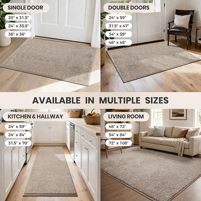 PURRUGS Dirt Trapping Door Mat 48" x 48", Non-Slip Machine Washable Entryway Rug - Image 9